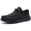 imageMens Wide Shoes Width Toe Box Slipon Loafers Casual Walking Shoes for MenBlack