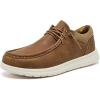 imageMens Wide Shoes Width Toe Box Slipon Loafers Casual Walking Shoes for MenLight Brown