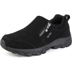 SHULOOK Men’s Waterproof Slip On Hiking Shoes Lightweight Zipper Loafers Comfort Non-Slip Outdoor Shoe