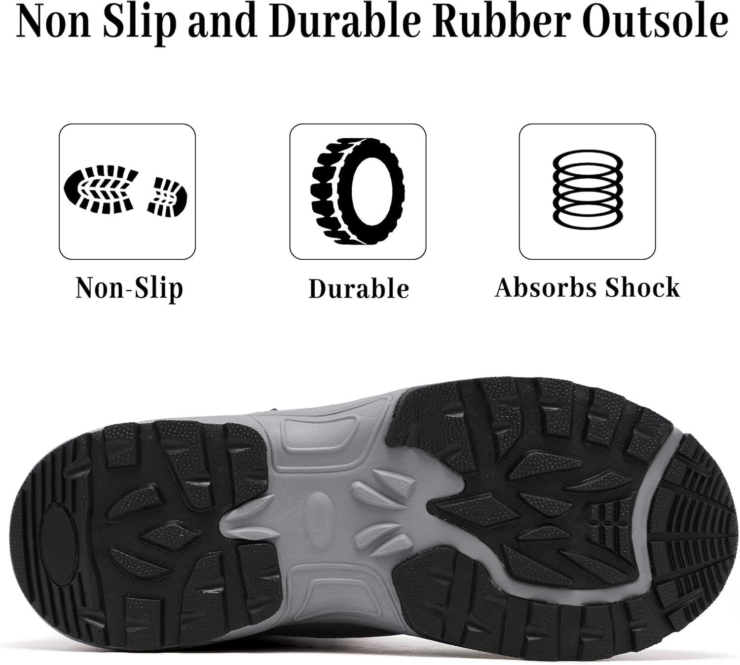 imageWomens Waterproof Winter Snow Boots Warm Comfortable with Side Zipper 2025 Fashion Lightweight Hiking boots for Cold Weather Insulated Mid Calf Military BootiesGrey