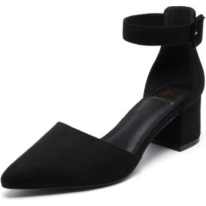 Women’s Closed Toe Heel Pumps Low Chunky Block Comfortable Dress Work Shoes(Black 2.17inch)