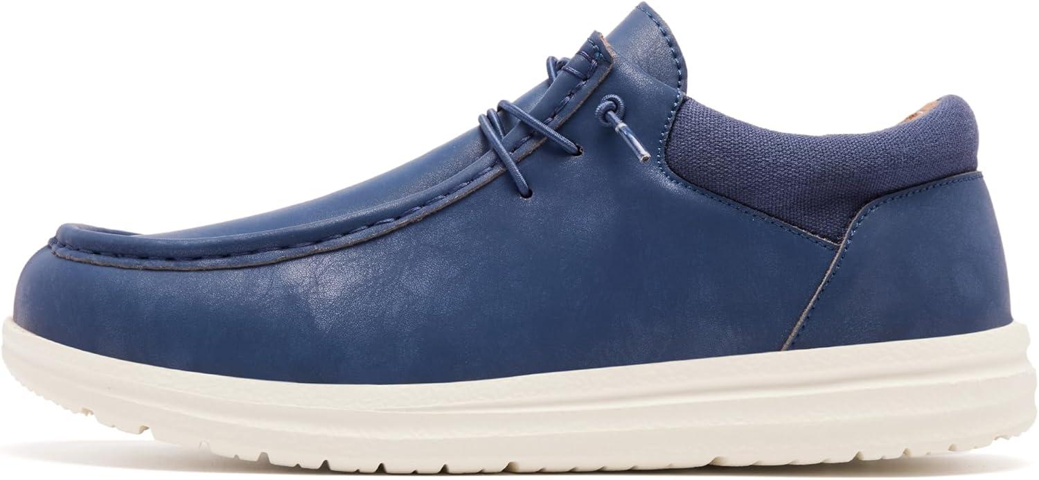 imageMens Wide Shoes Width Toe Box Slipon Loafers Casual Walking Shoes for MenDark Blue