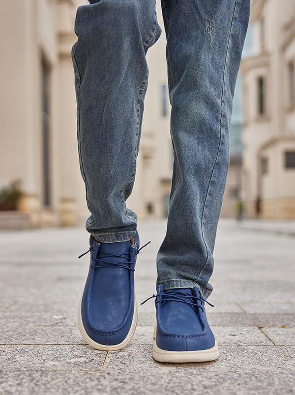 imageMens Wide Shoes Width Toe Box Slipon Loafers Casual Walking Shoes for MenDark Blue