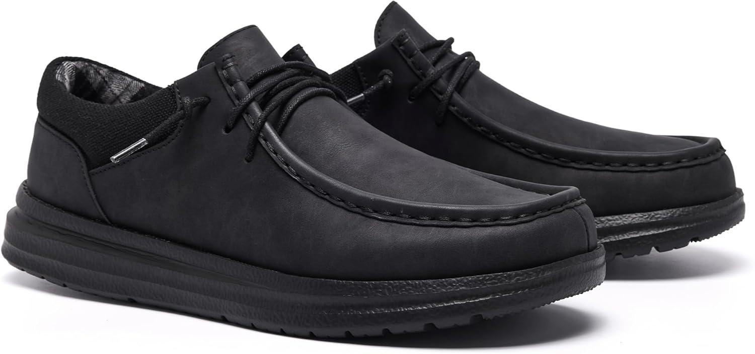 image:imageFW FRAN WILLOR Mens Wide Shoes Width Toe Box Slipon Loafers Casual Walking Shoes for MenBlack