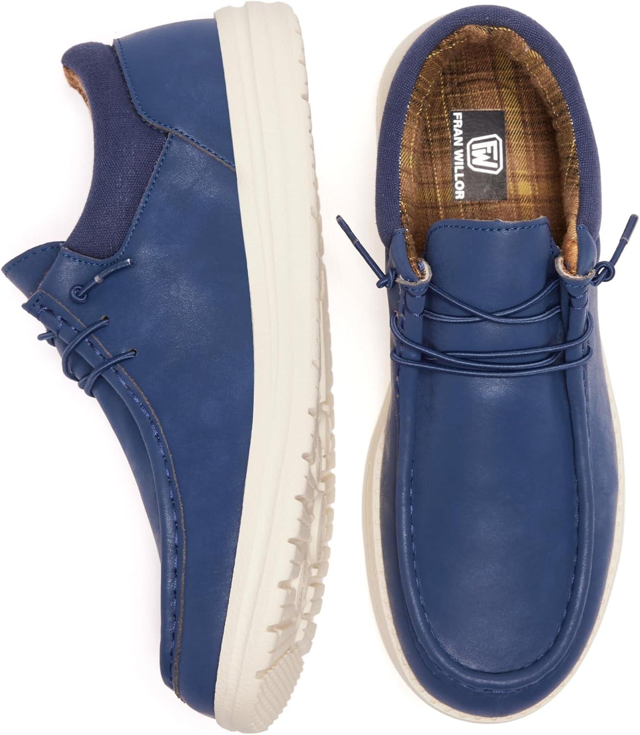 image:imageFW FRAN WILLOR Mens Wide Shoes Width Toe Box Slipon Loafers Casual Walking Shoes for MenDark Blue