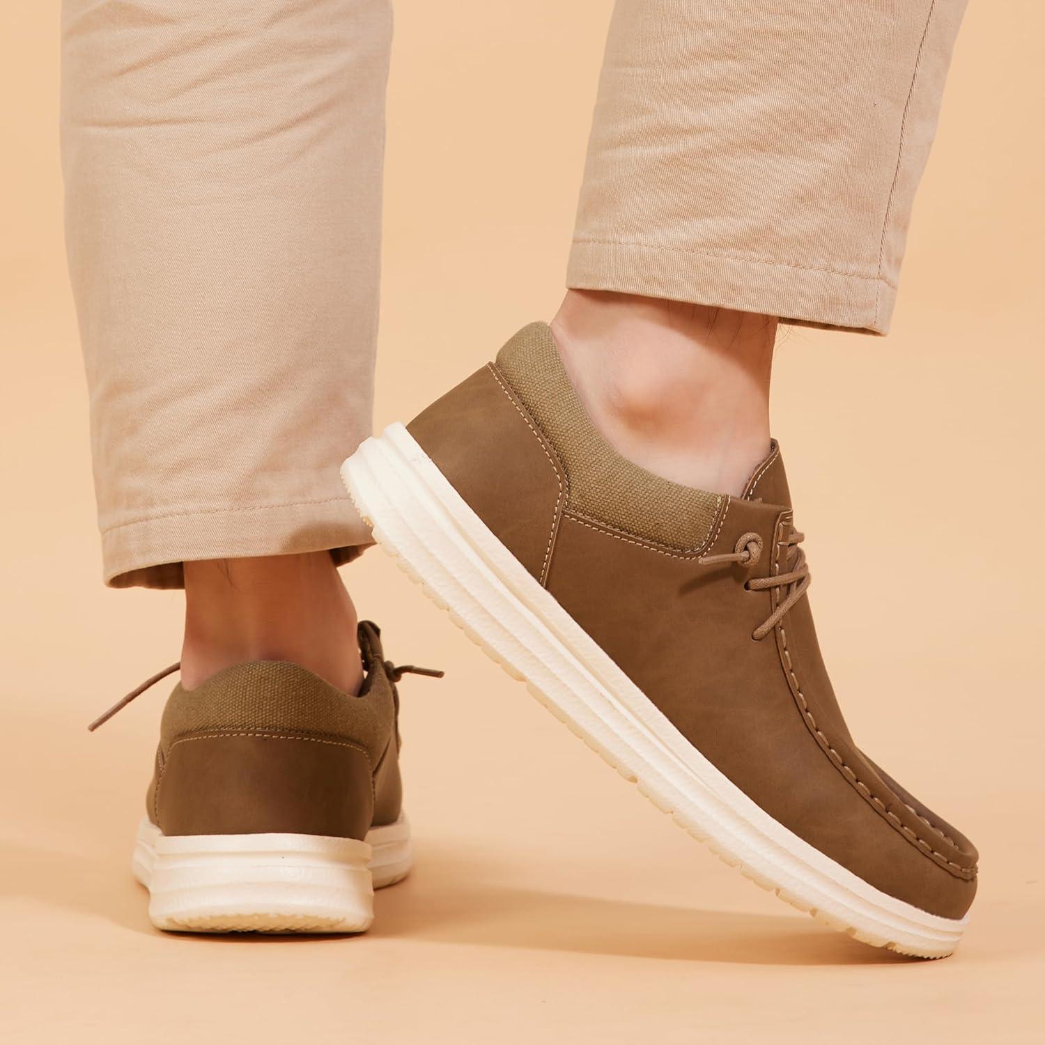 image:imageFW FRAN WILLOR Mens Wide Shoes Width Toe Box Slipon Loafers Casual Walking Shoes for MenLight Brown