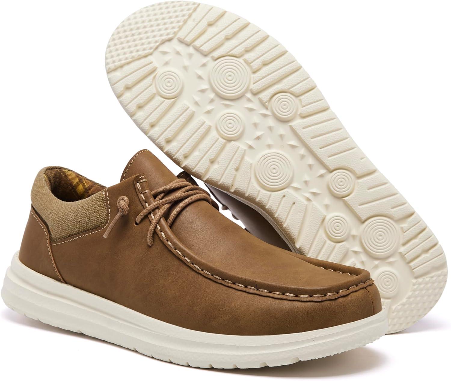 image:imageFW FRAN WILLOR Mens Wide Shoes Width Toe Box Slipon Loafers Casual Walking Shoes for MenLight Brown