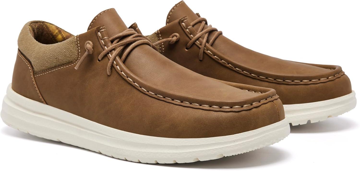 image:imageFW FRAN WILLOR Mens Wide Shoes Width Toe Box Slipon Loafers Casual Walking Shoes for MenLight Brown
