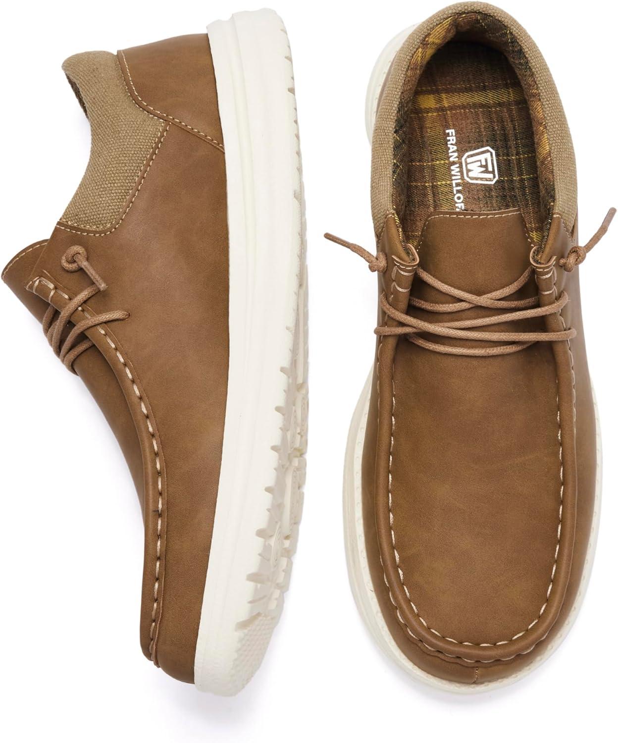image:imageFW FRAN WILLOR Mens Wide Shoes Width Toe Box Slipon Loafers Casual Walking Shoes for MenLight Brown
