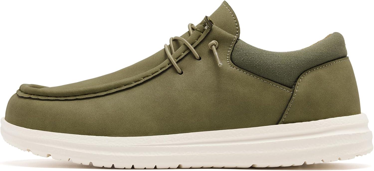 image:imageFW FRAN WILLOR Mens Wide Shoes Width Toe Box Slipon Loafers Casual Walking Shoes for MenOlive Green