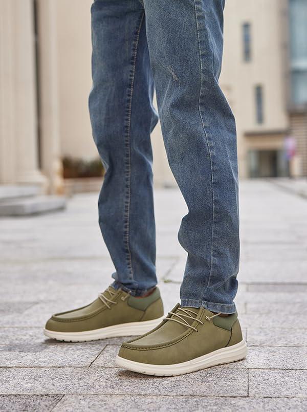 image:imageFW FRAN WILLOR Mens Wide Shoes Width Toe Box Slipon Loafers Casual Walking Shoes for MenOlive Green