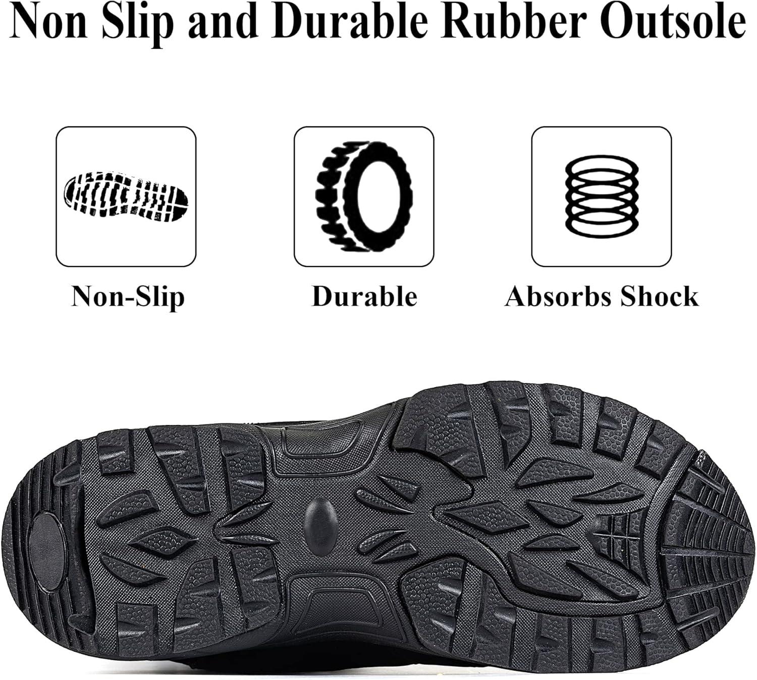 image:imageFW FRAN WILLOR Womens Waterproof Winter Snow Boots Warm Comfortable with Side Zipper 2025 Fashion Lightweight Hiking boots for Cold Weather Insulated Mid Calf Military BootiesBlack