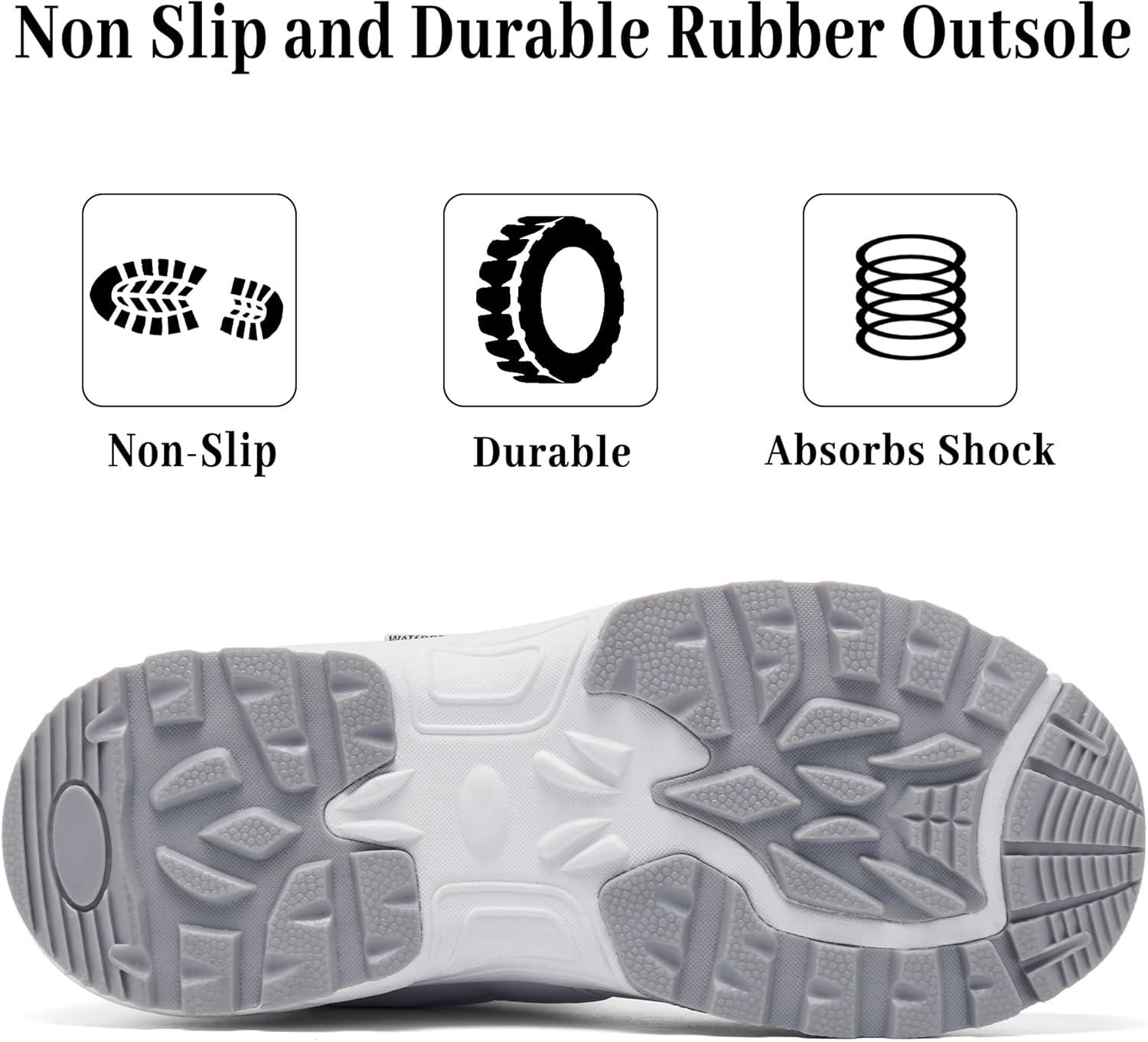 image:imageFW FRAN WILLOR Womens Waterproof Winter Snow Boots Warm Comfortable with Side Zipper 2025 Fashion Lightweight Hiking boots for Cold Weather Insulated Mid Calf Military BootiesWhite