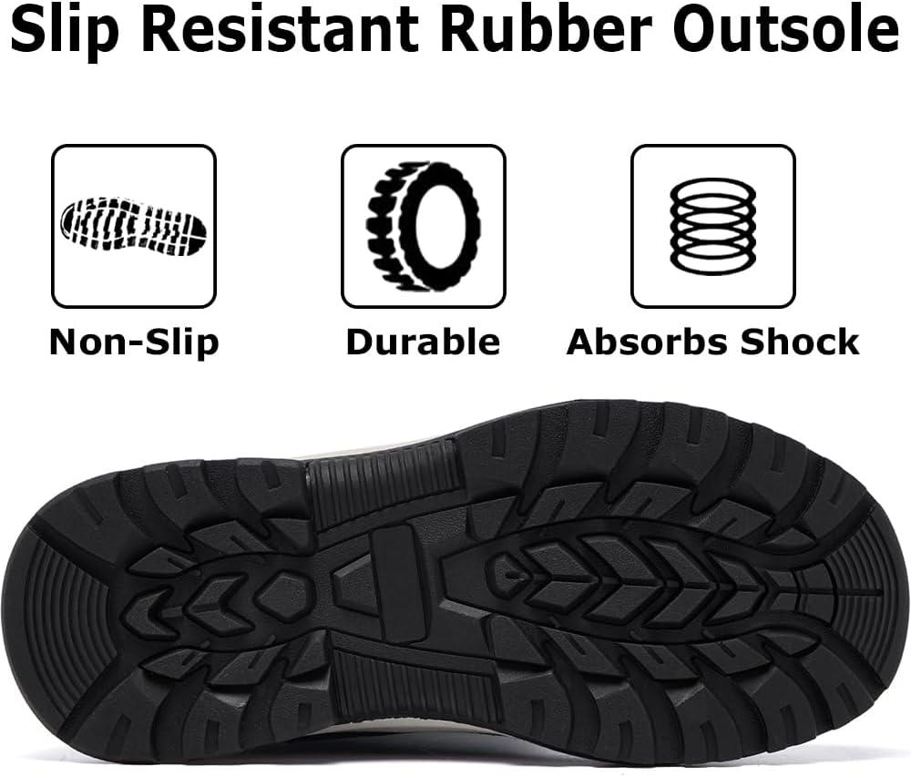 image:imageFW FRAN WILLOR Womens Waterproof Winter Snow Boots Warm Comfortable with Side Zipper 2025 Fashion Lightweight Hiking boots for Cold Weather Insulated Mid Calf Military BootiesBlackWhite