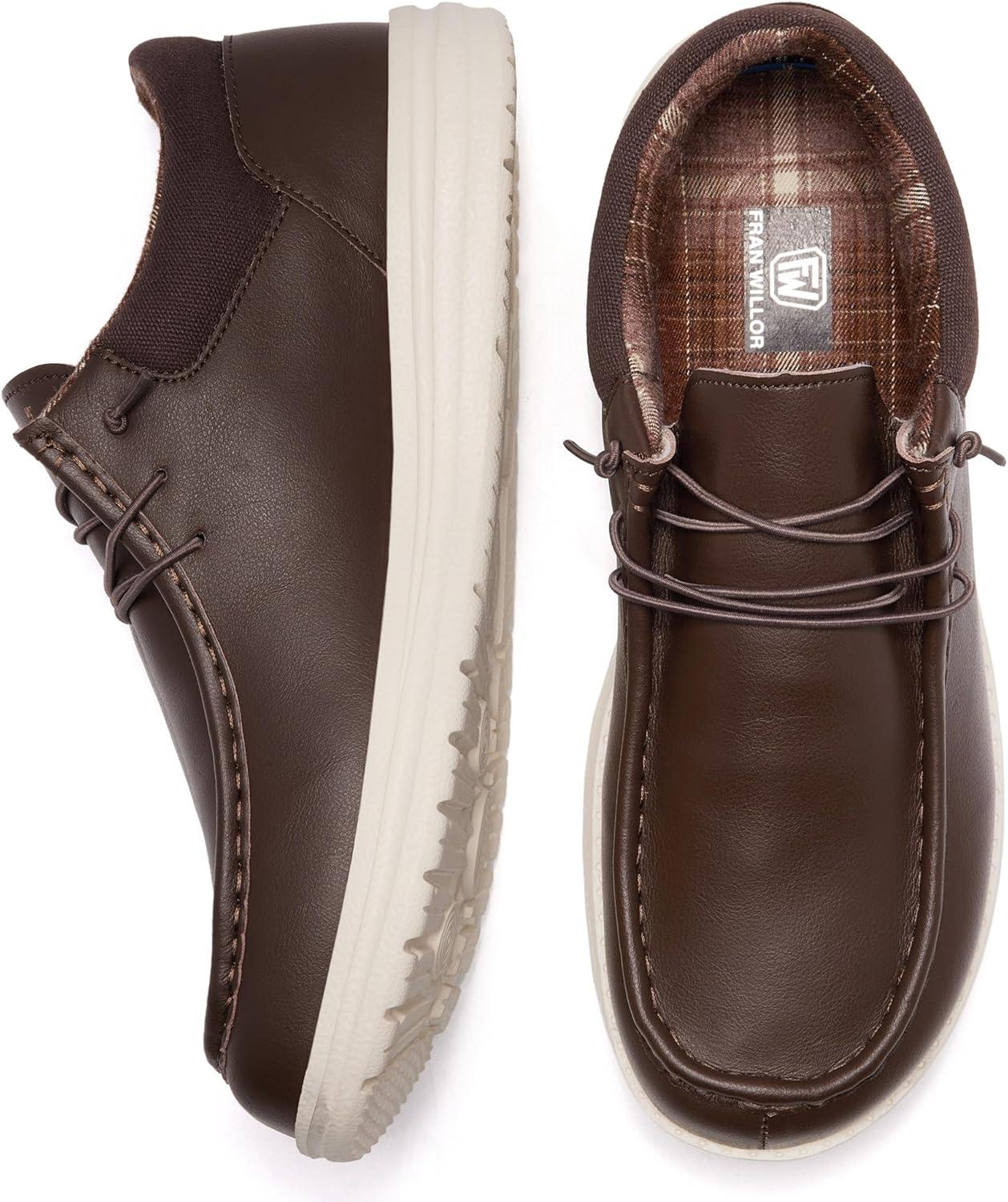 image:imageFW FRAN WILLOR Mens Wide Shoes Width Toe Box Slipon Loafers Casual Walking Shoes for MenChocolate