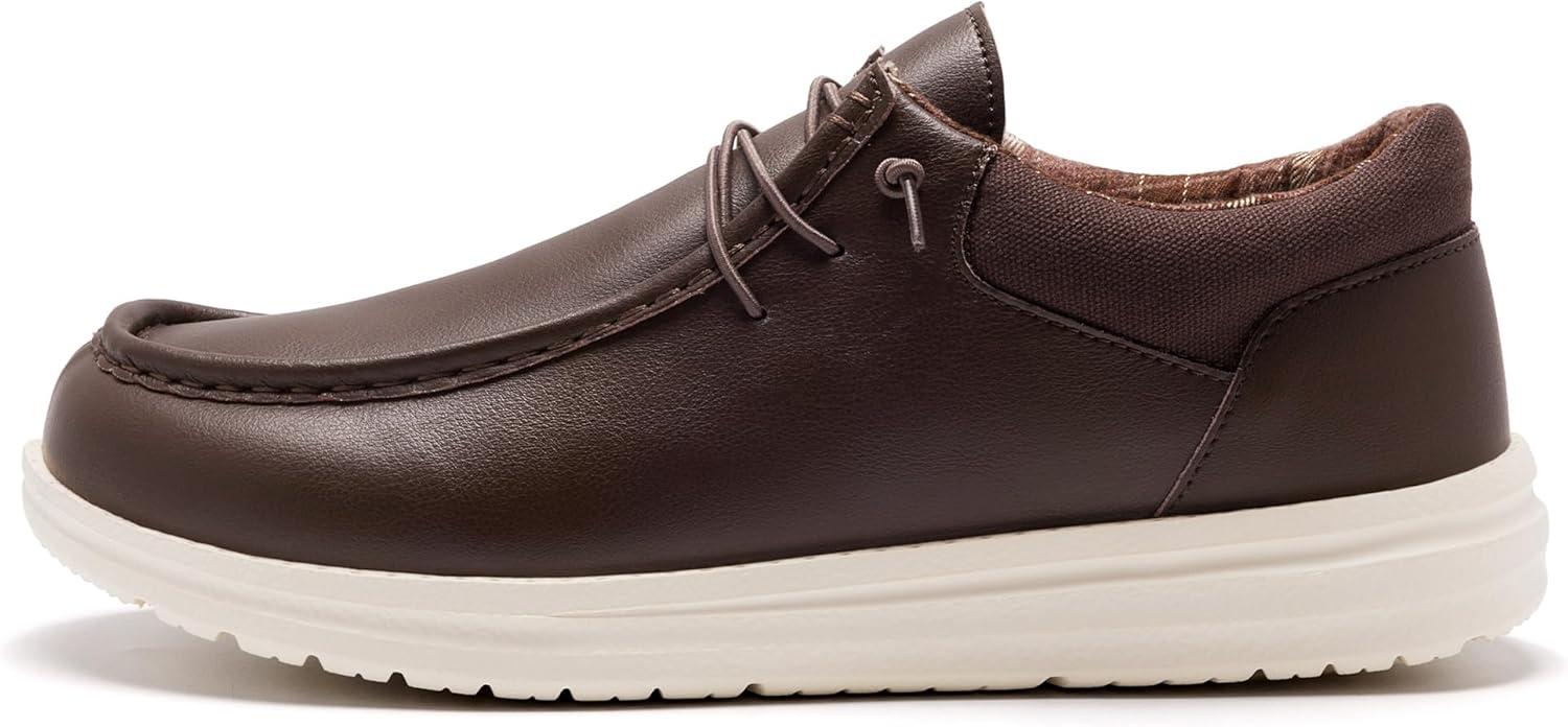 image:imageFW FRAN WILLOR Mens Wide Shoes Width Toe Box Slipon Loafers Casual Walking Shoes for MenChocolate