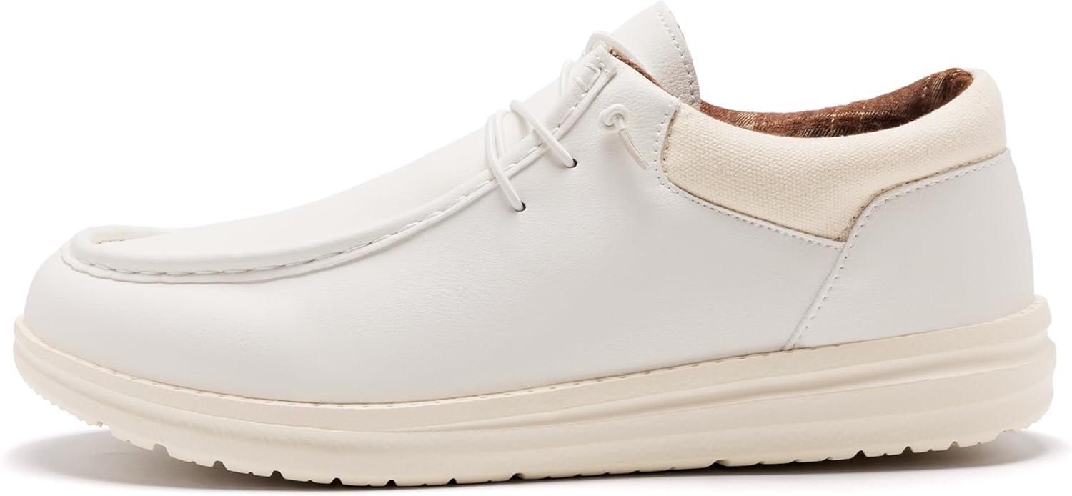 image:imageFW FRAN WILLOR Mens Wide Shoes Width Toe Box Slipon Loafers Casual Walking Shoes for MenWhite
