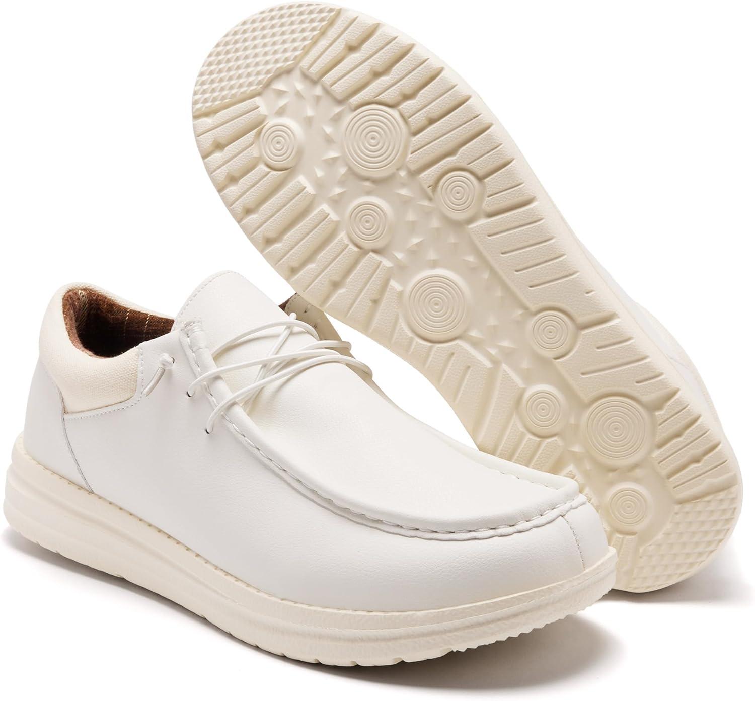 image:imageFW FRAN WILLOR Mens Wide Shoes Width Toe Box Slipon Loafers Casual Walking Shoes for MenWhite
