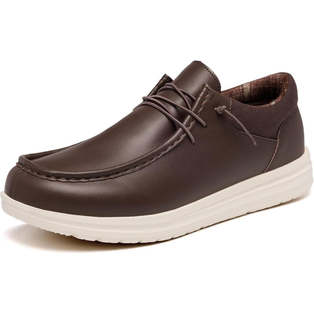 image:imageFW FRAN WILLOR Mens Wide Shoes Width Toe Box Slipon Loafers Casual Walking Shoes for MenChocolate