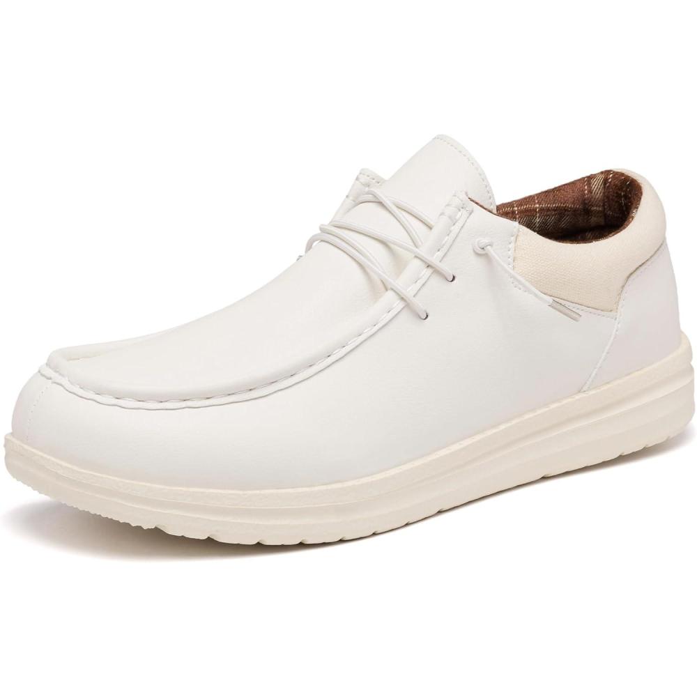 image:imageFW FRAN WILLOR Mens Wide Shoes Width Toe Box Slipon Loafers Casual Walking Shoes for MenWhite