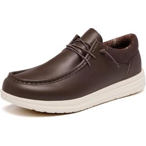 FW FRAN WILLOR Mens Wide Shoes Width Toe Box Slip-on Loafers Casual Walking Shoes for Men(Chocolate)